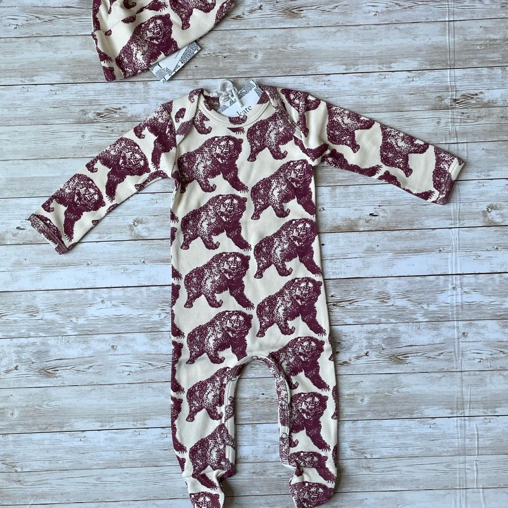 Kate Quinn Bear Footie and Matching Hat